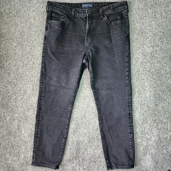 Aeropostale Jeans Mens 36x30 Black Slim Straight Faded Stretch Denim Excellent - Picture 2 of 16